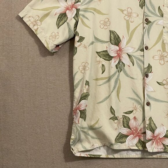 Pusser's West Indies Shirt Men's Medium Yellow Hawiian Silk Short Sleeves - Picture 3 of 11